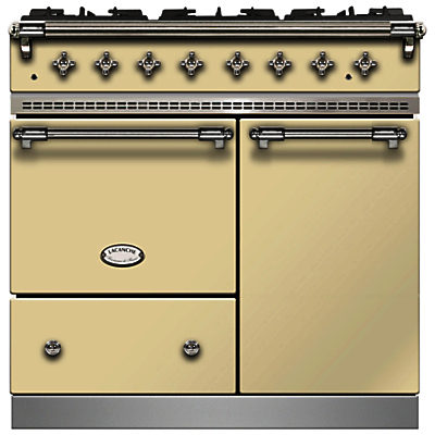 Lacanche Beaune LG962GCTDCRCHA Dual Fuel Range Cooker, English Cream / Chrome Trim